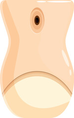 Beige ostomy bag collecting waste products from the digestive system, improving quality of life after stoma surgery