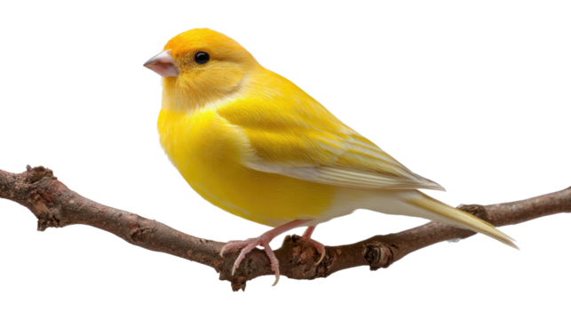 Golden Canary Perched on Branch: A vibrantly colored canary sits gracefully on a delicate branch, bathed in soft, natural light, and capturing the essence of avian elegance.