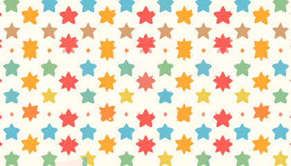 Colorful Retro Starburst Seamless Pattern, Abstract Mid-Century Modern Background