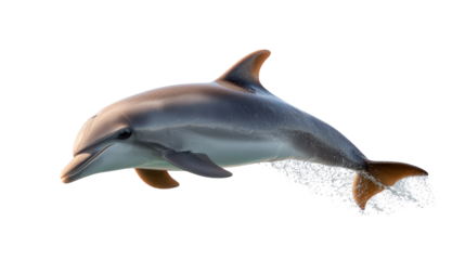 Playful Dolphin: Capture the essence of marine life as a vibrant dolphin leaps and dives, embodying grace and agility in its ocean habitat. Witness its dynamic movement.