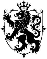 Fototapeta premium Heraldic Lion Silhouette Emblem Vector