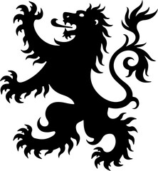 Naklejka premium Heraldic Lion Silhouette Emblem Vector