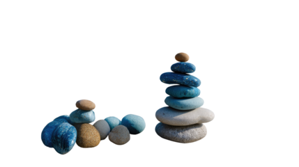 Serene Stones: Balanced stones sculptures showcasing the art of equilibrium and a harmonious balance of natural elements. 
