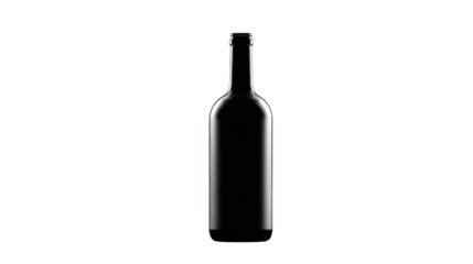 Elegance in Black: A sleek, tall, elegant wine bottle stands in solitary splendor. The dark, sleek bottle embodies timeless sophistication and refinement.
