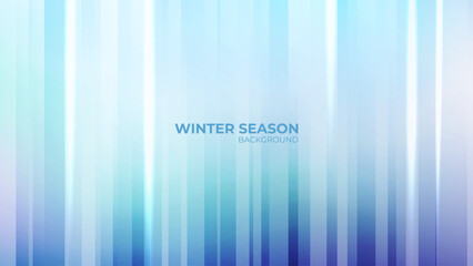 Winter season background. Blue color gradient banner with vertical dynamic lines for Winter Season creative graphic design. Vector illustration.