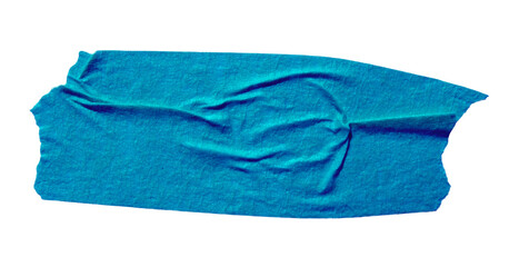 Ripped torn paper adhesive blue masking tape on transparent background