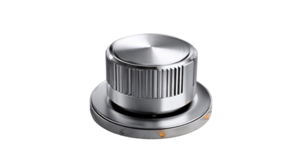 Precise Control: A close-up shot of a sleek, metallic knob, showcasing its detailed texture and design, emphasizing the art of precision and adjustment.