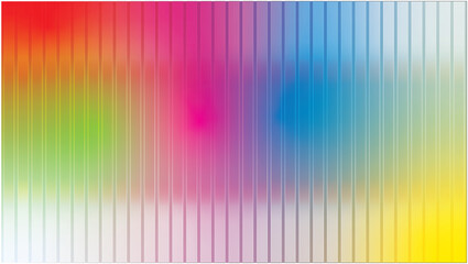 Vibrant rainbow gradient blurred behind vertical lines, abstract background