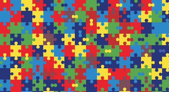 Colorful puzzle pieces background representing teamwork, problem-solving, and unity for business, education, and marketing materials
