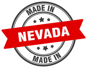 Made in Nevada round sign. Made in Nevada stamp.