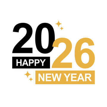 luxury new year 2026 logo with gold and black