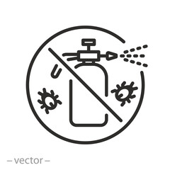 no pesticides icon, pesticide free, thin line symbol - editable stroke vector illustration