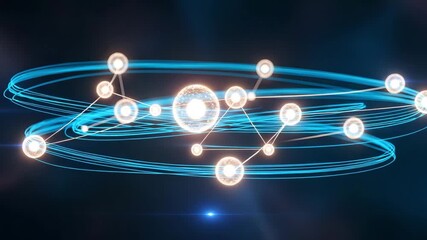 Dynamic network connection glowing bright with digital technology and data transferring showcasing modern innovation and connectivity - Powered by Adobe