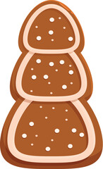 Delicious gingerbread cookie shaped like a christmas tree, decorated with icing and sprinkles, perfect for winter celebrations