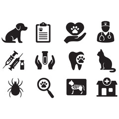 Veterinary icon set vector © Suma