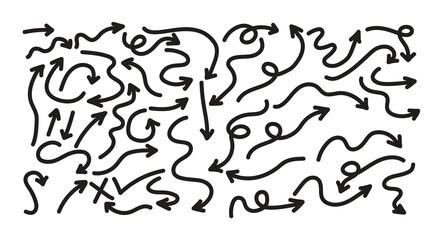 Hand drawn arrow set for creative graphic design