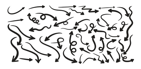 Set of hand drawn arrows