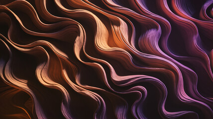 Obraz premium Abstract Flowing Wave Pattern with Warm and Cool Colors, 3D Rendered Wavy Background with Liquid and Fabric Texture, Luxury Modern Wallpaper Design.