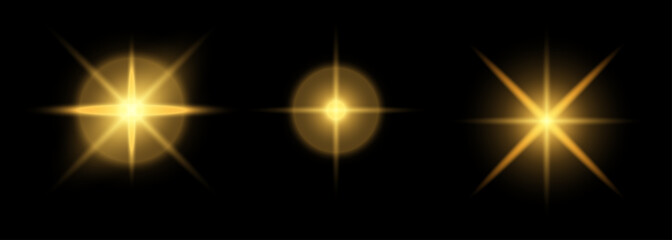 A set of elements. Christmas glitter, shimmering bokeh effects, and glittery texture for your designs. Festive sparkling gold. Holiday illumination for cards, invitations, and banners.