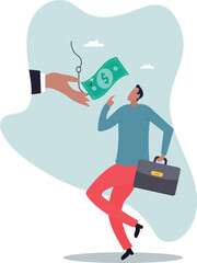 Fraud money, scam investment or ponzi scheme, financial crime, cheating or bait for illegal investing.business concept.about a man and his life.