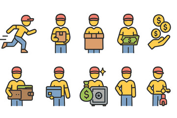 Financial and Delivery Icon Set