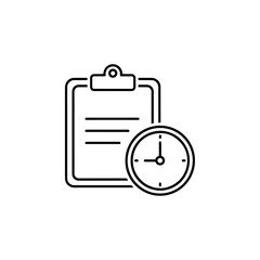 Document management, task planning, business deadline, time tracking, schedule organization vector icon