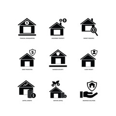 Modern Business and Real Estate Icon Set - Finance, Marketing, and Investment Symbols