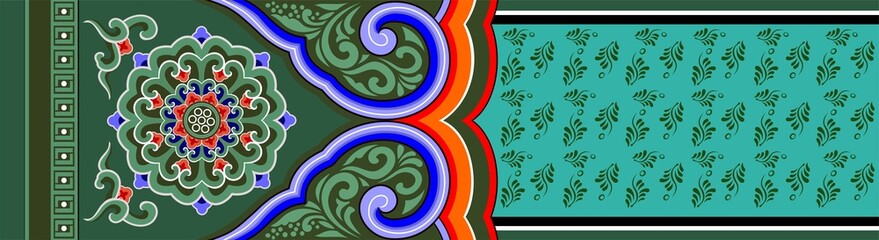 korean abstract background with colorful lines