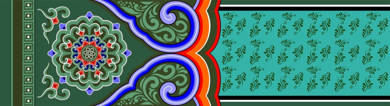 korean abstract background with colorful lines