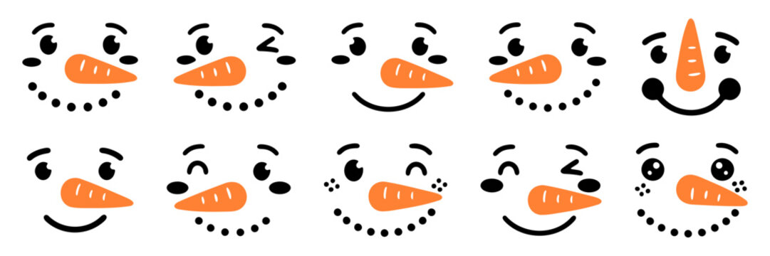 Cute snowman faces.
