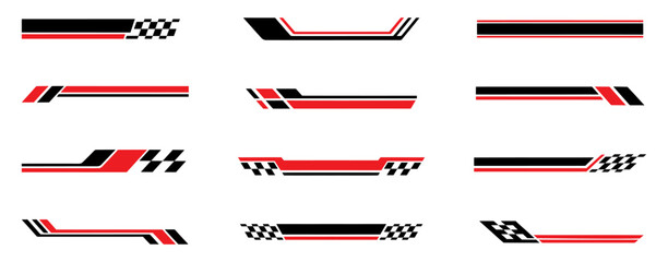 Racing cars and race car stripes set