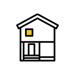 イエローアクセントのシンプルハウスアイコン02