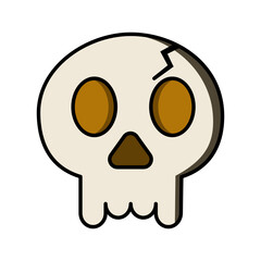 Skeleton skull on white background.