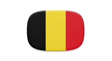 Fototapeta premium Stylized Belgian Flag Icon with Rounded Edges, Emphasizing National Colors and Modern Design