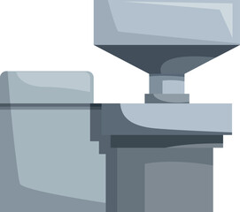 Industrial grain processing machine separating grains for food production in modern factory