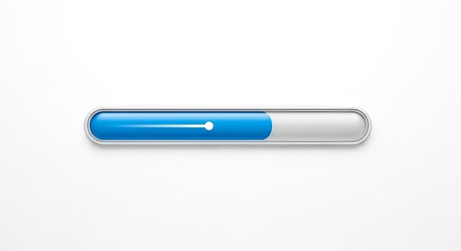 Sleek progress bar illustration indicating loading or advancement on a minimalist white background - Powered by Adobe