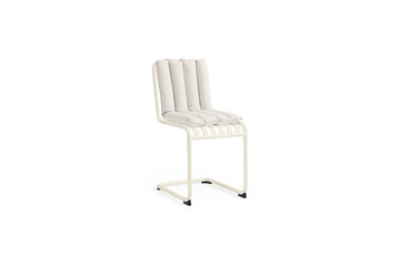 Obraz premium Stylish modern chair with cushioned seat and back isolated on white