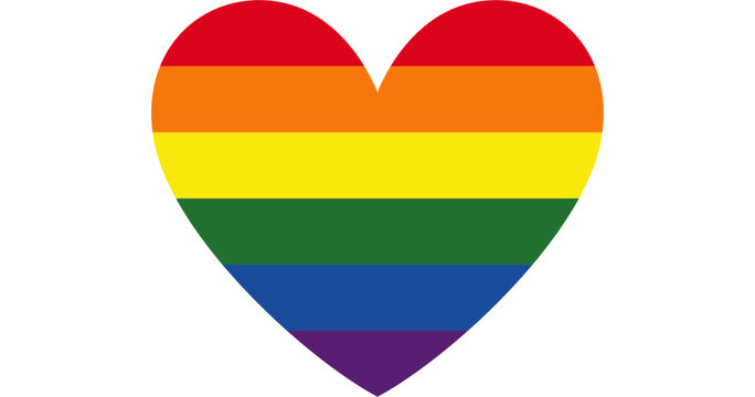rainbow heart flag isolated lgbt