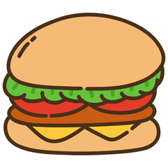 Cartoon Cheeseburger Vector Illustration