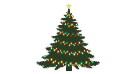 Obraz premium Festive fir adorned with radiant, colorful illumination perfect for the holidays