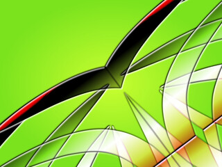 colourful glass style simple and abstract modern line art	
