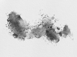 Abstract Black Blotchy Splatter Watercolor Texture Paint