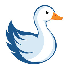 vector illustration of a white duck
