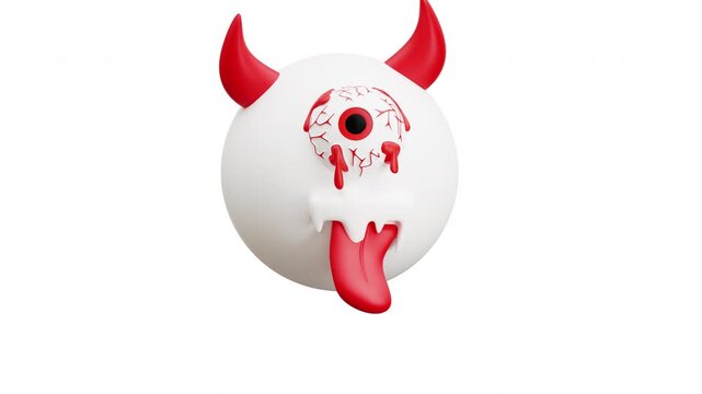 3d animation monster cyclops creepy Halloween spooky character suitable for Halloween themes, spooky designs, game assets, or cartoon horror illustrations