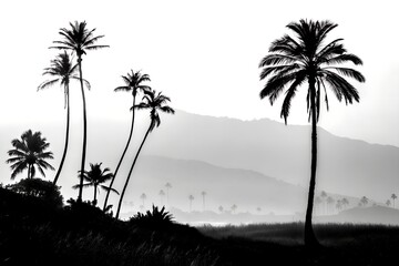 silhouette of palm trees on the beach 