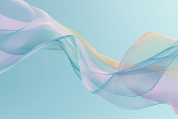 柔らかなカラーの波型アート