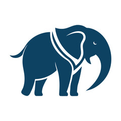 Elephant Logo Silhouette Vector on White Background