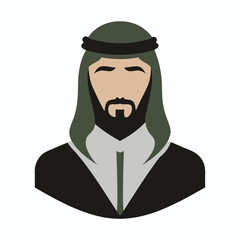 Traditional Saudi Clothing Logo Design in Minimal Silhouette Style