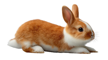 Adorable Bunny's Profile: A charming, fluffy bunny with soft fur and alert ears sits in profile, showcasing its sweet, innocent face and captivating expression.