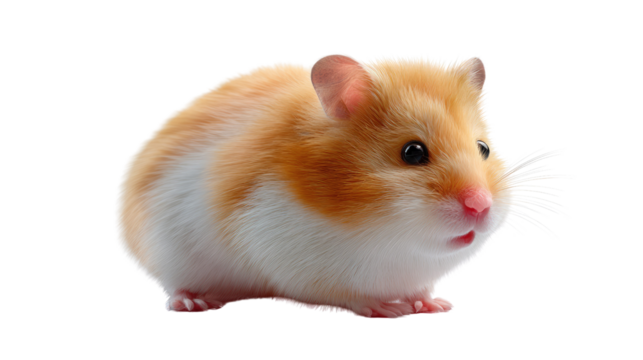 Curious Hamster's Gaze: A captivating hamster, its fur a delightful blend of brown and cream, captivates with an adorable expression, embodying pet companionship.